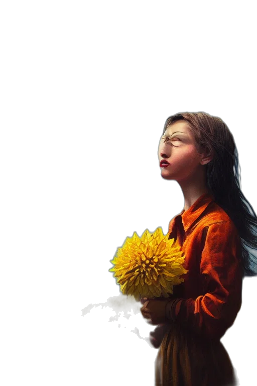 flower, photorealistic, oil painting, concept art transparent PNG cut-out