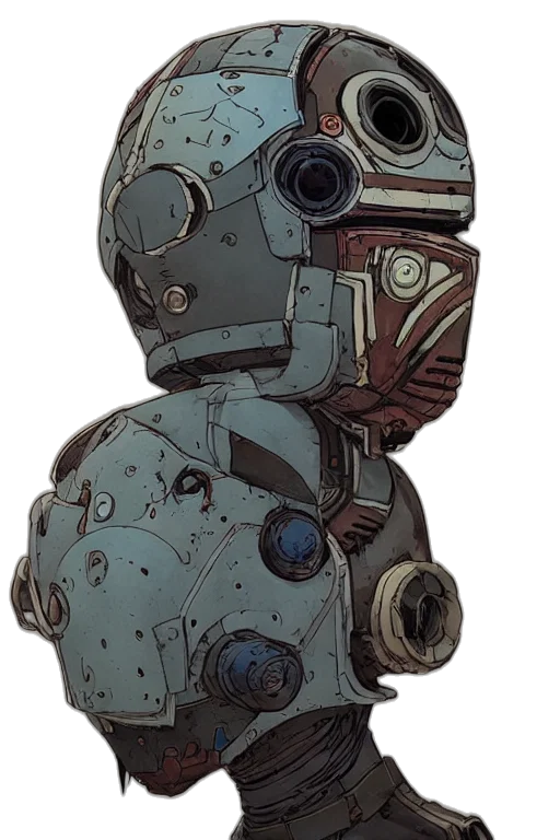 robot, mask, weapon, creature transparent PNG cut-out