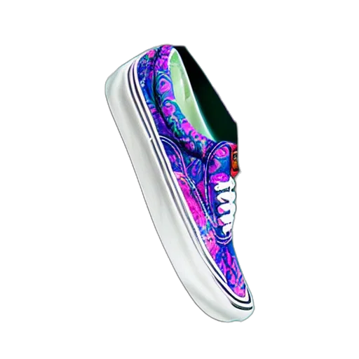 shoes, vaporwave, photorealistic, neon transparent PNG cut-out
