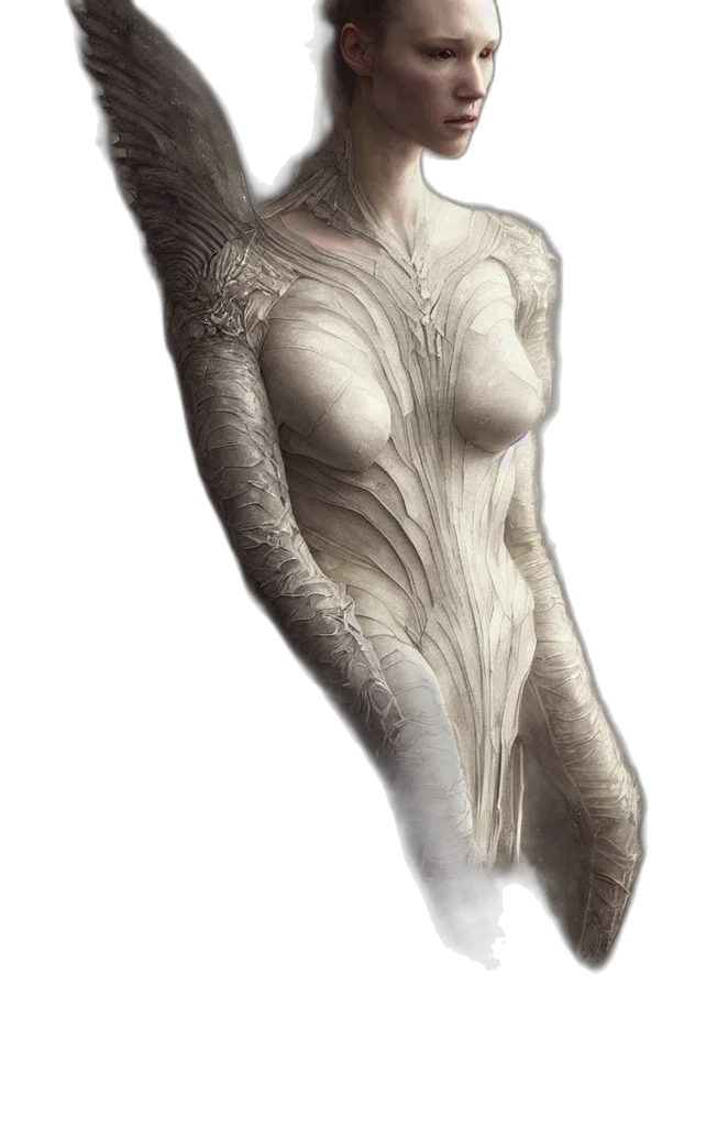 dress, creature, hair, mask transparent PNG cut-out