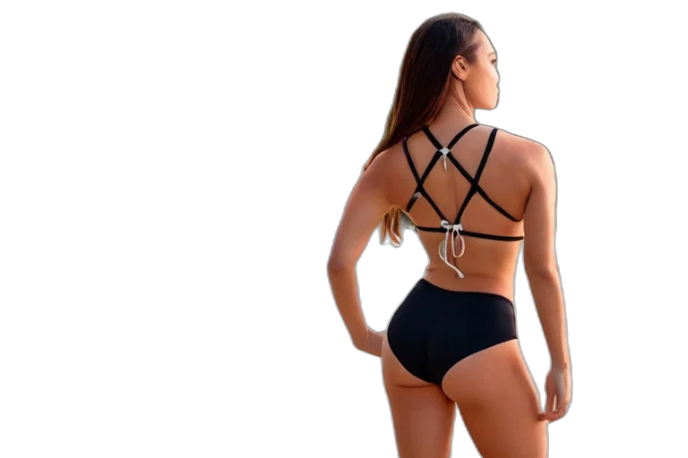 jacket, girl, bikiny, fit transparent PNG cut-out