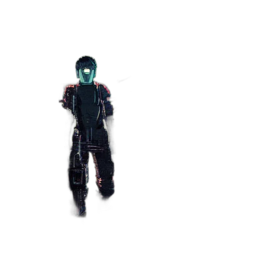 robot, mask, creature, jacket transparent PNG cut-out