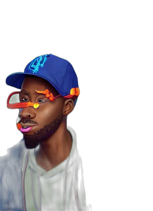 face, hat, cartoon, photorealistic transparent PNG cut-out