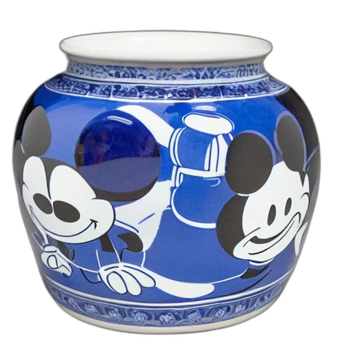 photorealistic, blue, delft, vase transparent PNG cut-out