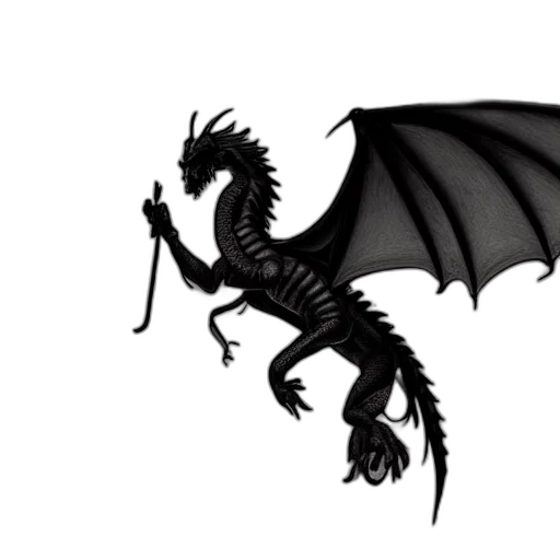 dragon, staff, creature, animal transparent PNG cut-out
