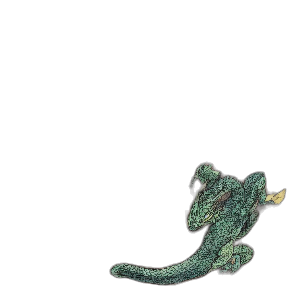 dragon, creature, animal, staff transparent PNG cut-out