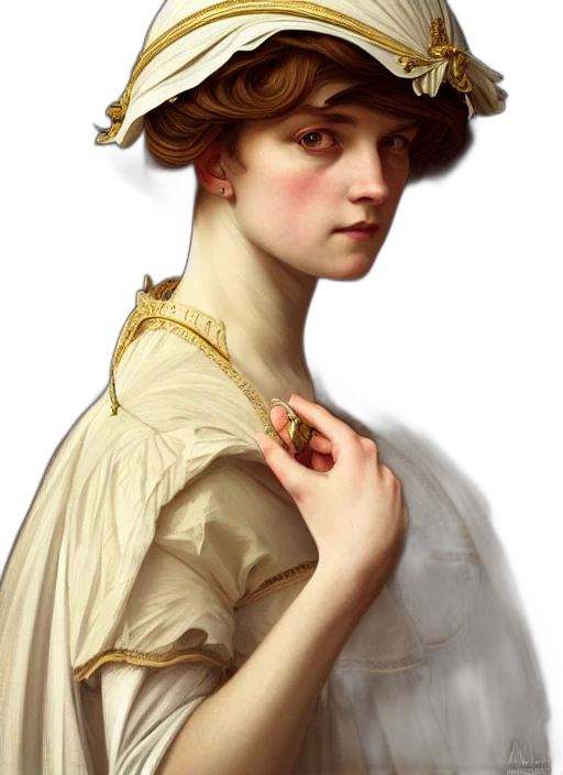 dress, face, hat, jewelry transparent PNG cut-out