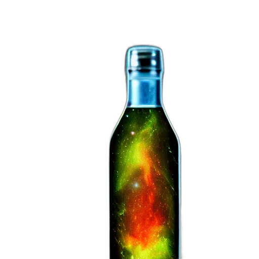 bottle, 3d render, pixel art, fantasy art transparent PNG cut-out