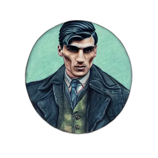 face, jacket, comic book art, photorealistic transparent PNG cut-out