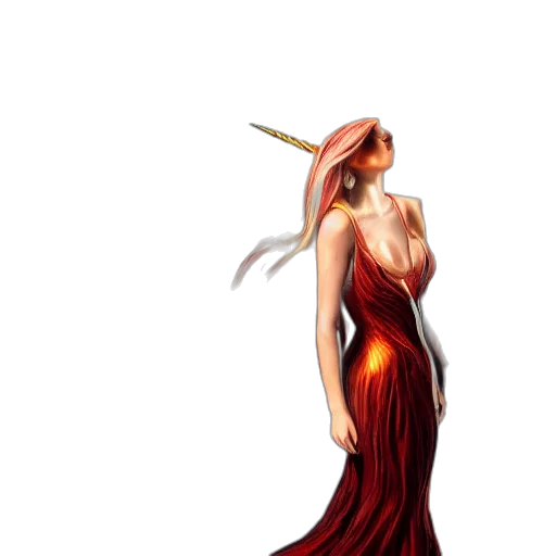 dress, dragon, staff, fantasy art transparent PNG cut-out