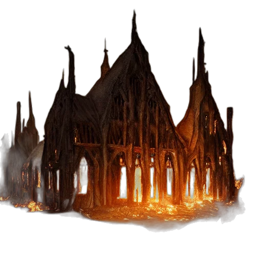 building, concept art, fantasy art, 3d render transparent PNG cut-out