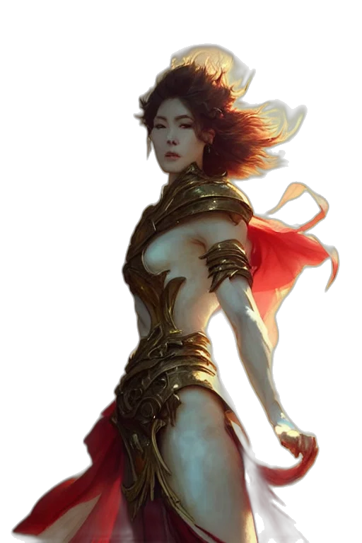 sword, dress, dragon, fantasy art transparent PNG cut-out