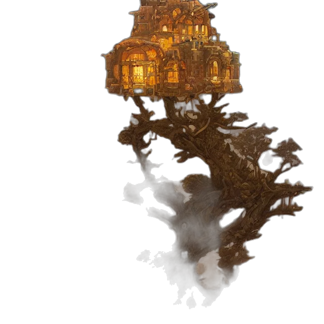tree, crown, building, staff transparent PNG cut-out