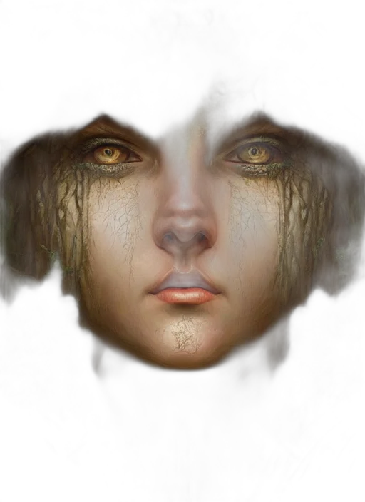 face, mask, creature, hair transparent PNG cut-out