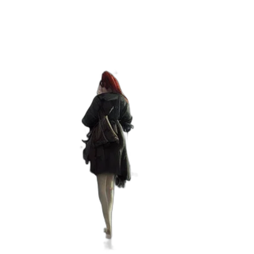 jacket, dress, hat, staff transparent PNG cut-out