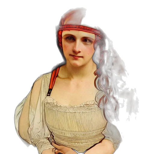 face, dress, staff, hat transparent PNG cut-out
