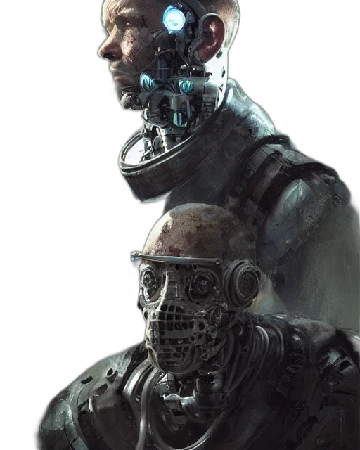 robot, face, mask, cyberpunk transparent PNG cut-out