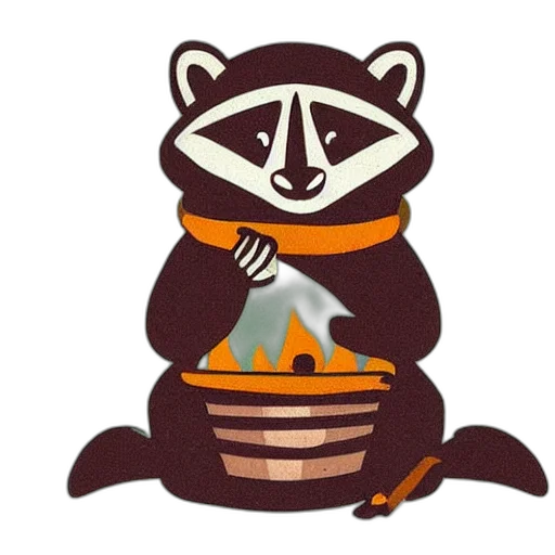concept art, pixel art, little, raccoon transparent PNG cut-out