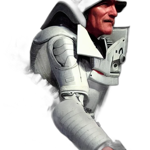 robot, jacket, staff, face transparent PNG cut-out