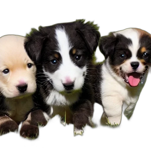 animal, photorealistic, puppies, having transparent PNG cut-out