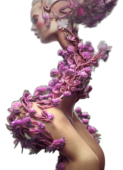 dress, hair, crown, flower transparent PNG cut-out