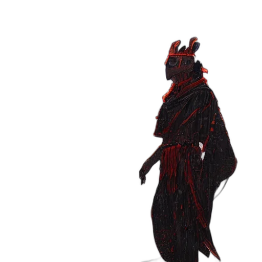 creature, dress, staff, crown transparent PNG cut-out