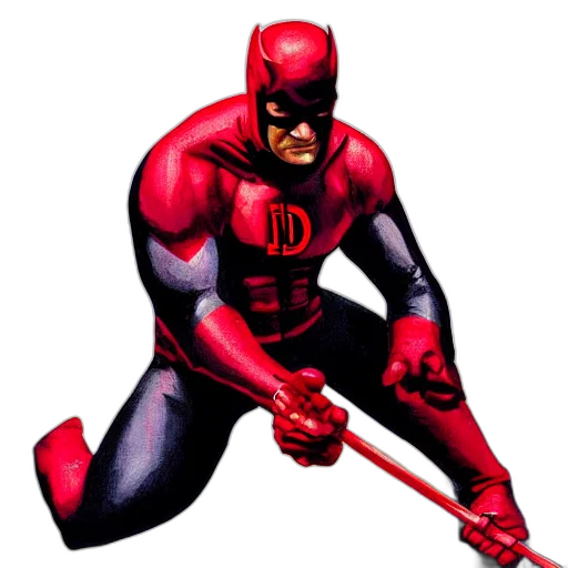 comic book art, concept art, red, daredevil transparent PNG cut-out