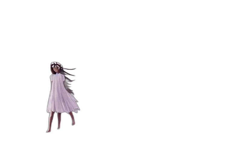 dress, hair, creature, robot transparent PNG cut-out