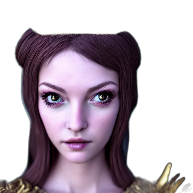 face, 3d render, fantasy art, concept art transparent PNG cut-out