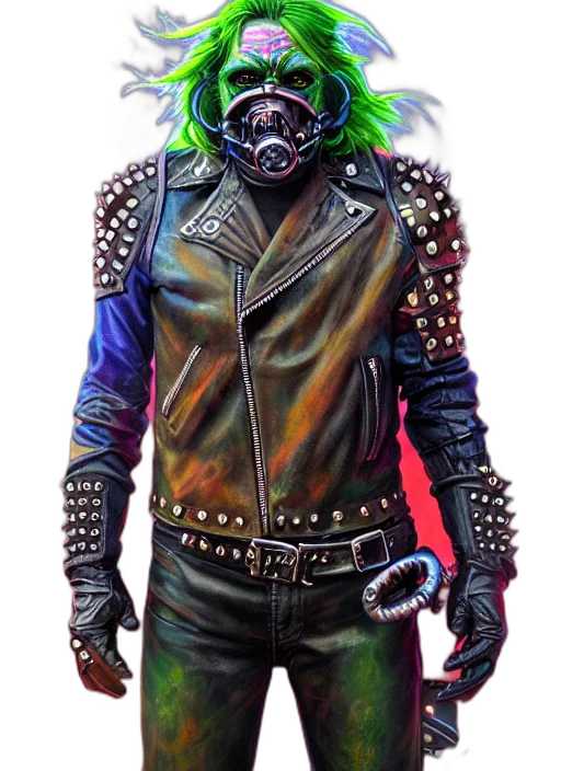 jacket, mask, creature, cyberpunk transparent PNG cut-out