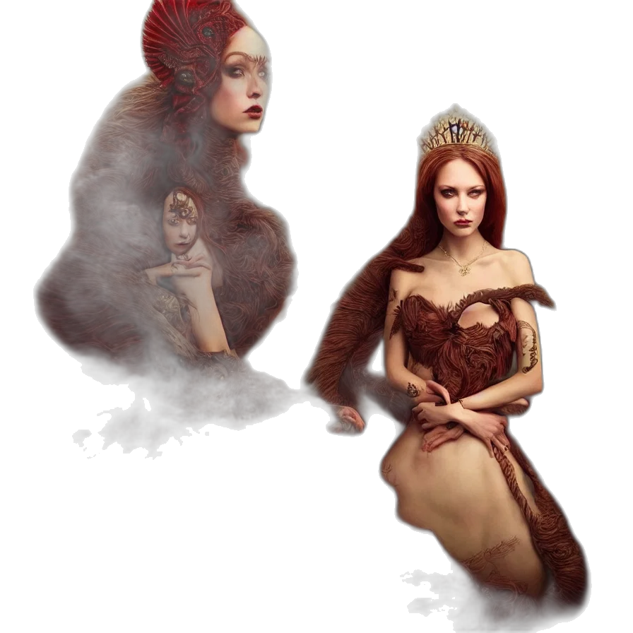 crown, dress, fantasy art, concept art transparent PNG cut-out
