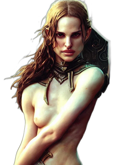 jewelry, face, fantasy art, comic book art transparent PNG cut-out