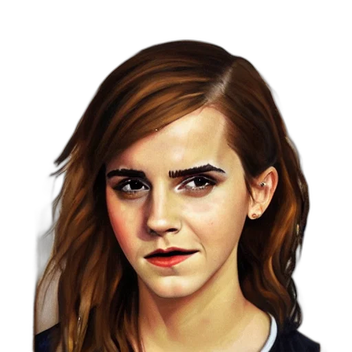 face, photorealistic, oil painting, cartoon transparent PNG cut-out