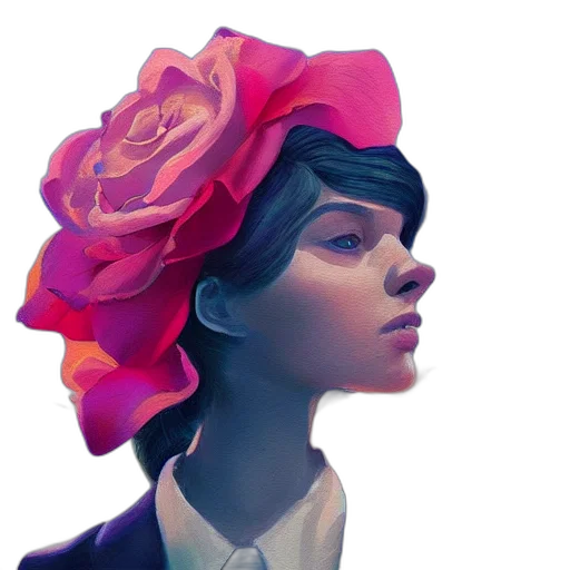 face, crown, hat, flower transparent PNG cut-out