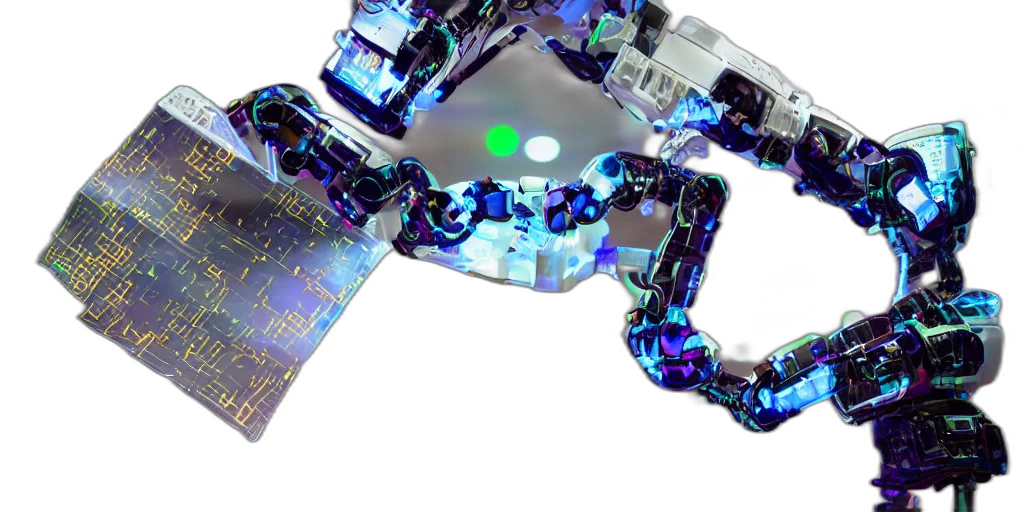 robot, jewelry, cyberpunk, 3d render transparent PNG cut-out