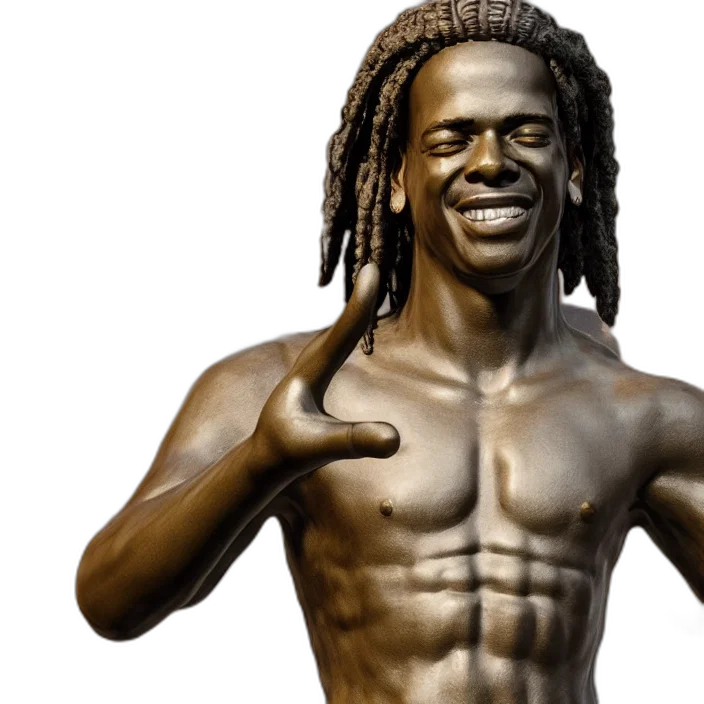 3d render, photorealistic, stoic, statue transparent PNG cut-out