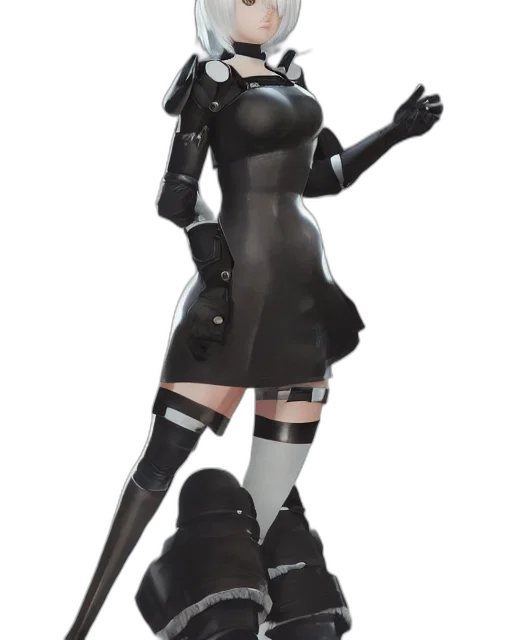 dress, staff, robot, weapon transparent PNG cut-out