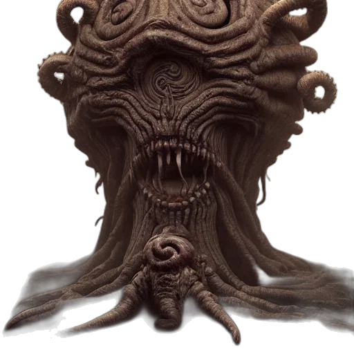 creature, mask, face, staff transparent PNG cut-out