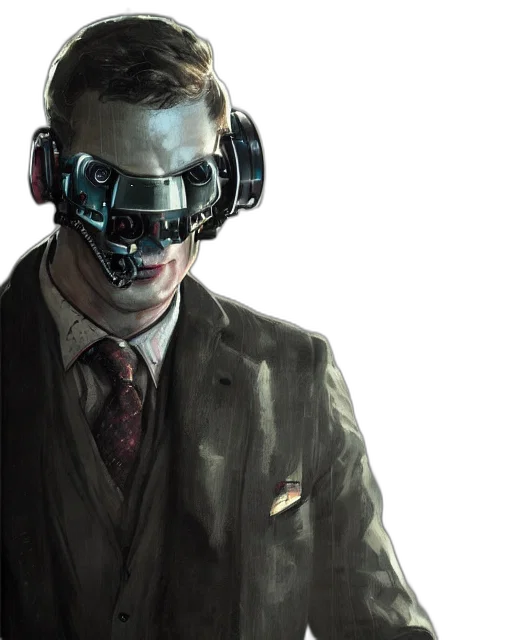 robot, mask, face, cyberpunk transparent PNG cut-out