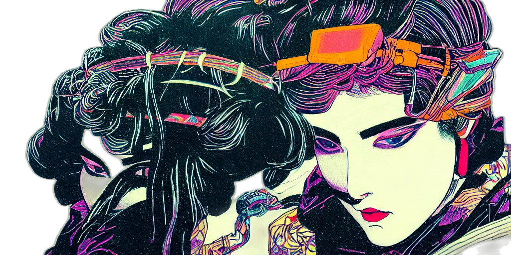 cyberpunk, comic book art, concept art, cartoon transparent PNG cut-out