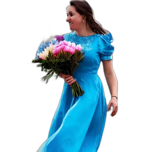 dress, photorealistic, blue, princess transparent PNG cut-out