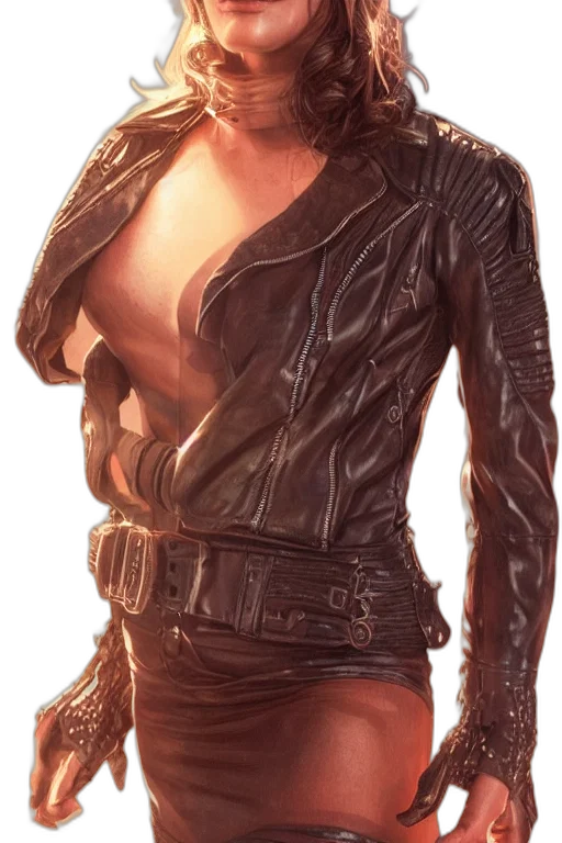 jacket, hair, photorealistic, comic book art transparent PNG cut-out