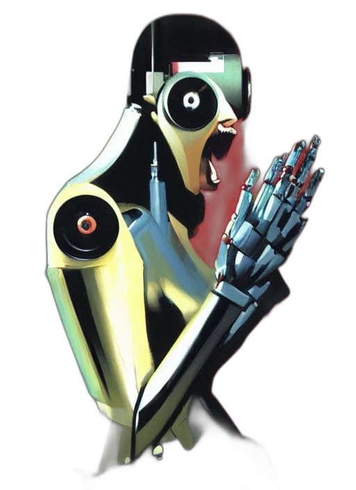robot, staff, weapon, mask transparent PNG cut-out