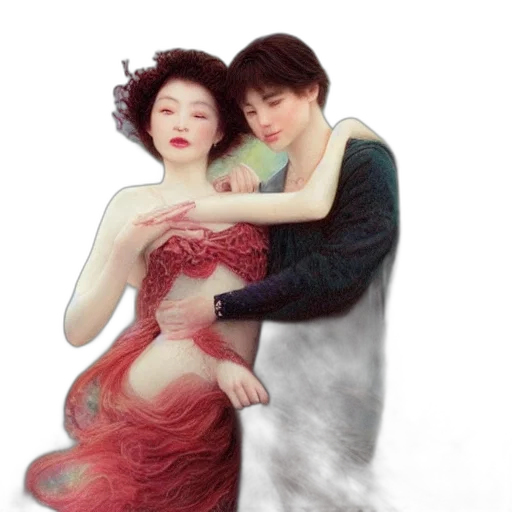 dress, photorealistic, oil painting, fantasy art transparent PNG cut-out