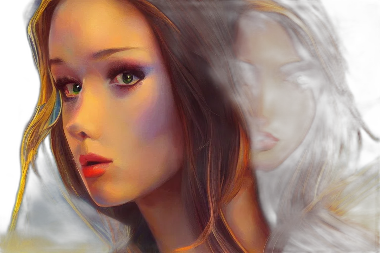 face, fantasy art, photorealistic, oil painting transparent PNG cut-out