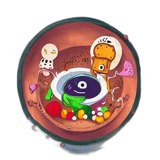 food, jewelry, concept art, 3d render transparent PNG cut-out