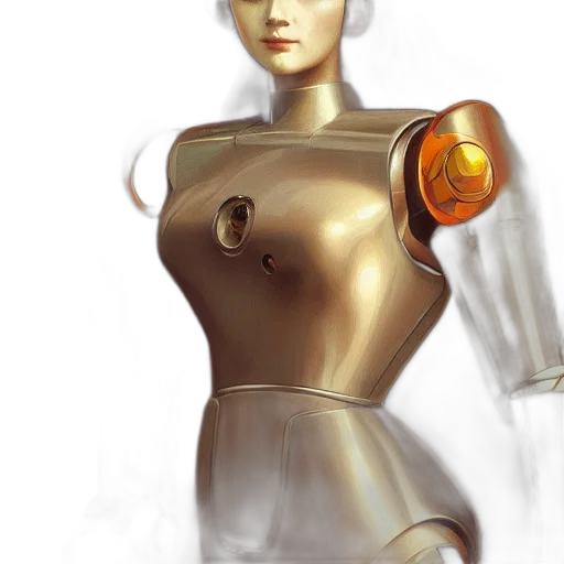 robot, dress, staff, concept art transparent PNG cut-out