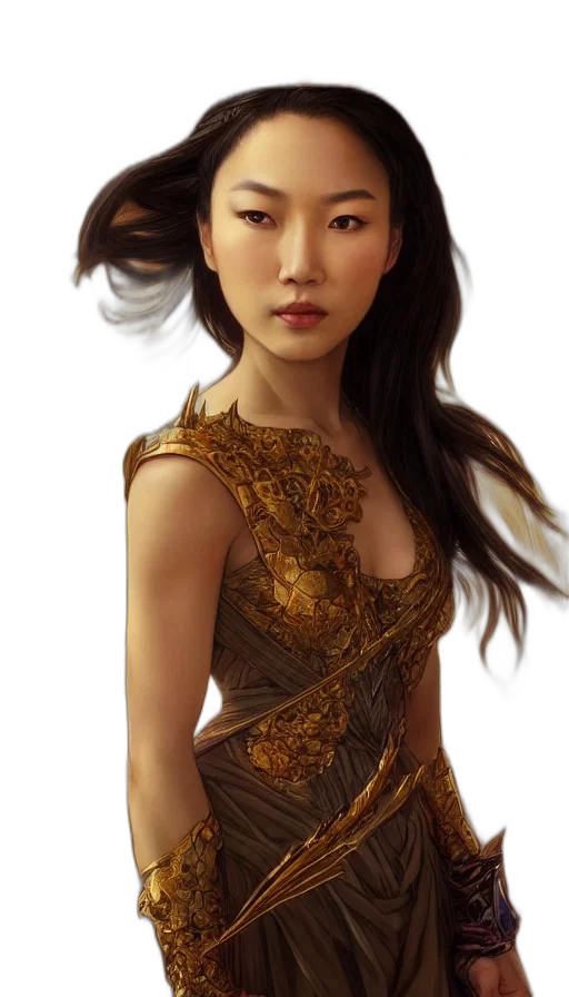 dress, dragon, face, jewelry transparent PNG cut-out