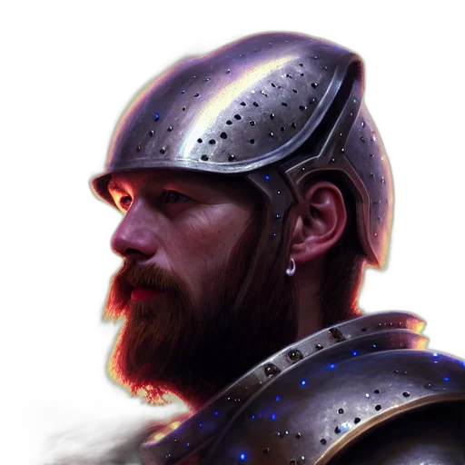 sword, crown, face, fantasy art transparent PNG cut-out