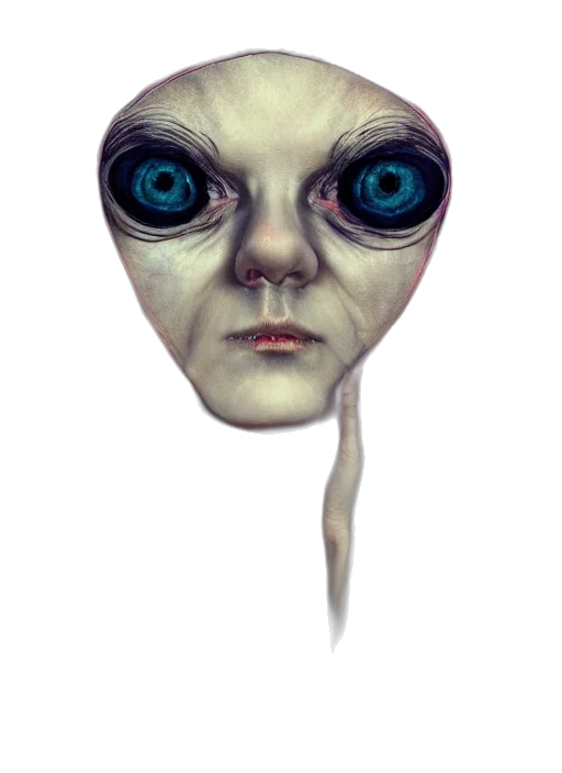 face, creature, mask, staff transparent PNG cut-out